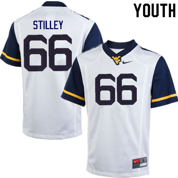 NCAA Youth Adam Stilley West Virginia Mountaineers White #66 Nike Stitched Football College Authentic Jersey WQ23S00CW